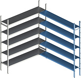 Стеллаж модульный угловой дополнительный POLAIR LOAD.ME INOX 18AL.5IN30.09C