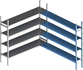 Стеллаж модульный угловой дополнительный POLAIR LOAD.ME INOX 21AL.4IN40.08C