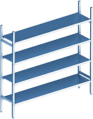 Стеллаж модульный базовый POLAIR LOAD.ME INOX 18AL.4IN30.17B