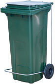 Бак для мусора 120 л. 55*45*96 см. зеленый, с крышкой на колёсах с педалью