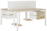 Стол офисный КОБОР P/2-80/120 white/natural