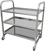 Тележка сервировочная Luxstahl нерж. (3 уровня)